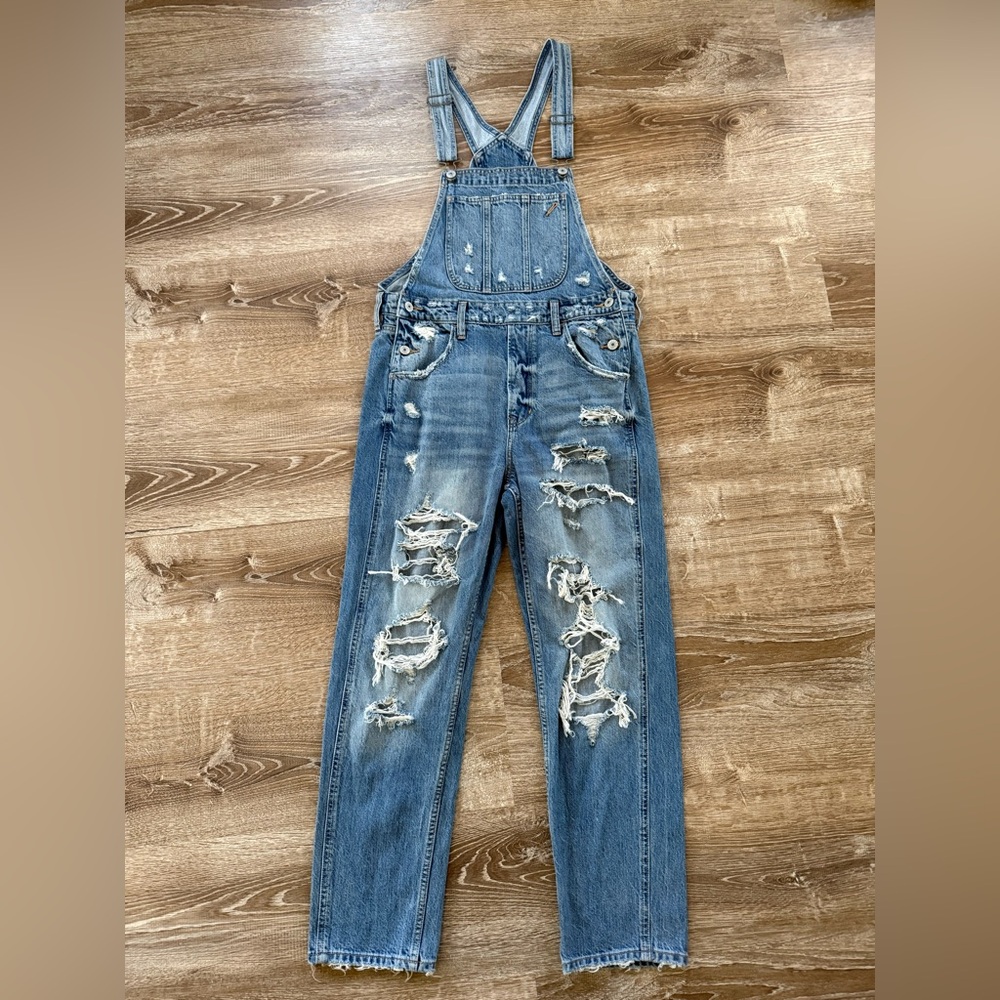 American Eagle 90s Boyfriend Destroyed Overalls